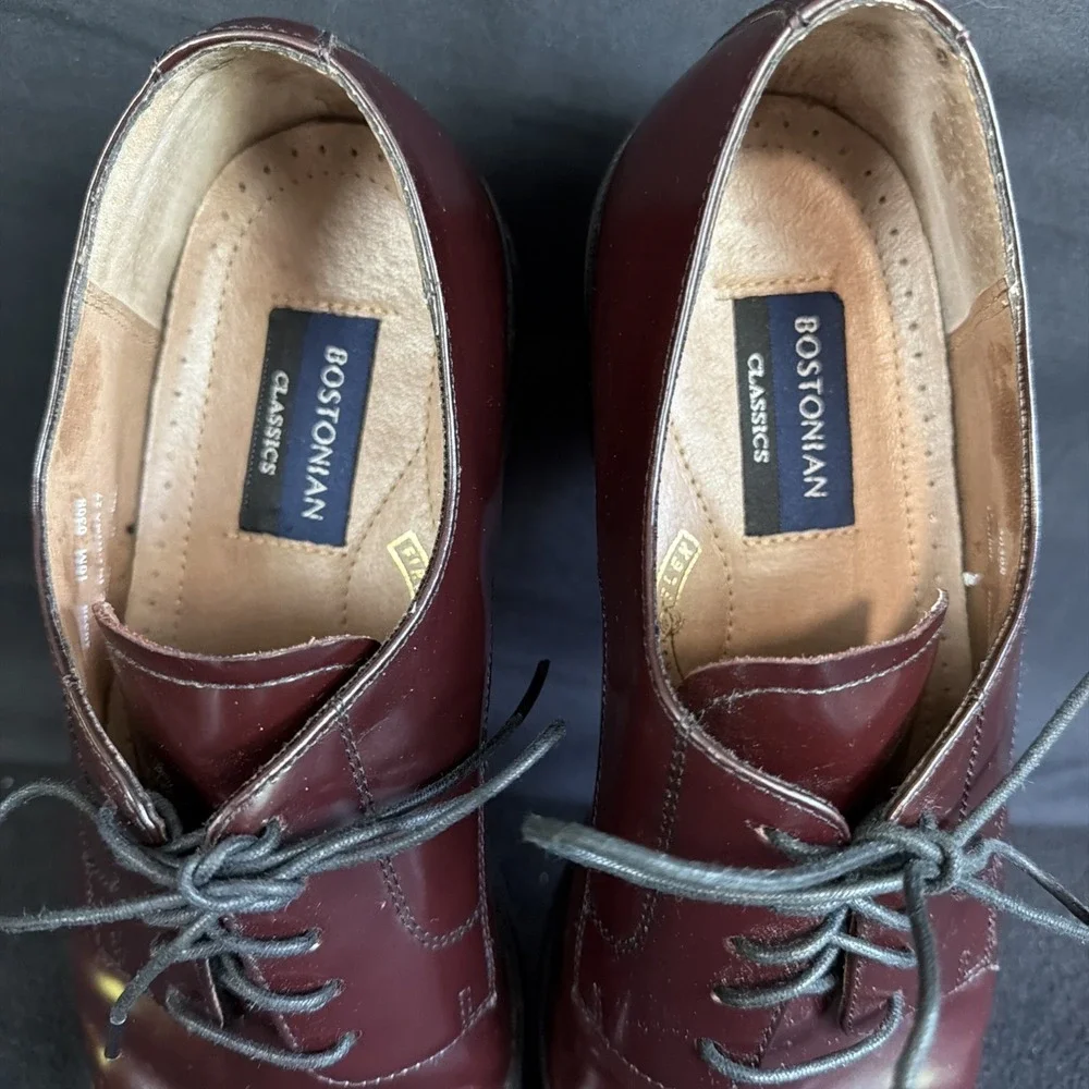 Bostonian Classics First Flex Burgundy Leather Dress Shoes Mens Size 10